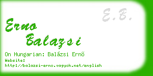 erno balazsi business card